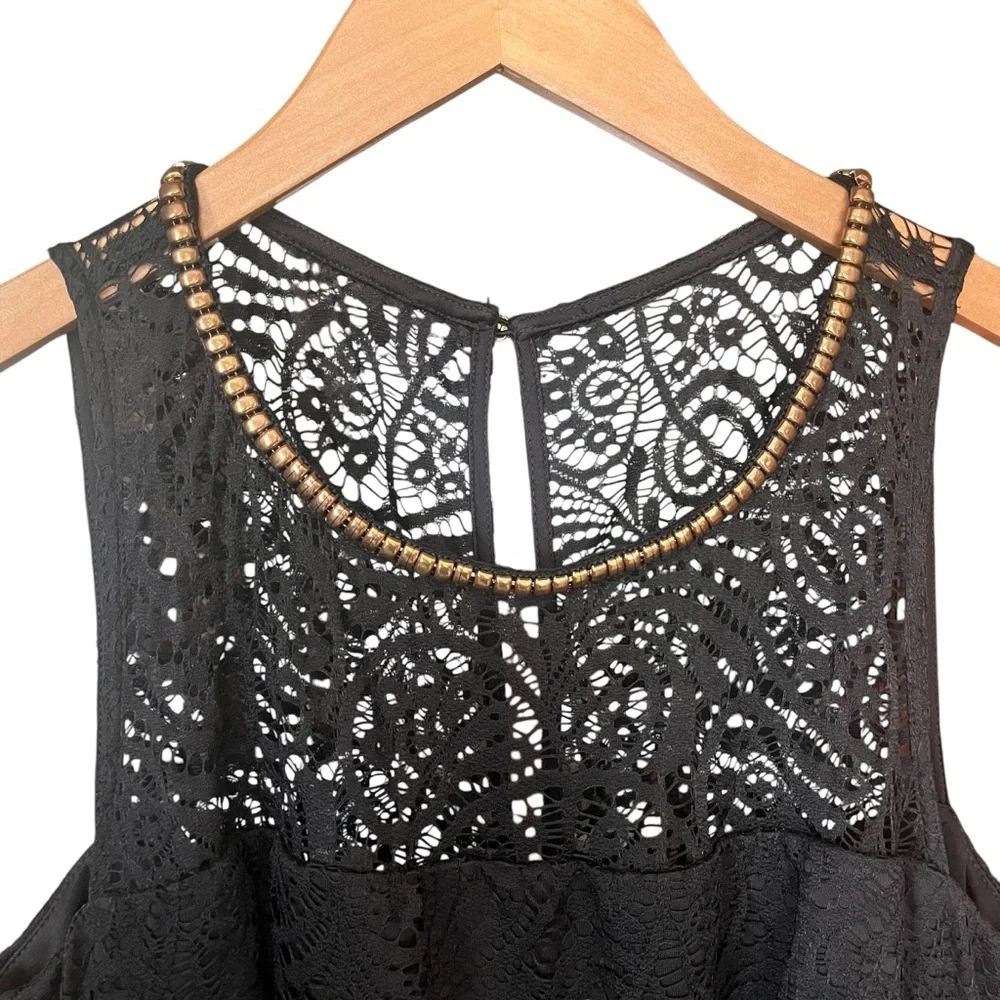 Jessica Simpson Black Lace Bodycon Sheath Midi Cocktail Dress 10 - Picture 6 of 9